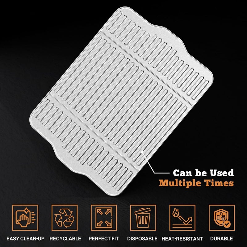 NUPICK 10-Pack BAC507 Grill Drip Tray Liners for Traeger Pro 575, Pro 22 and Elite 22, Grill Accessories for Traeger, Aluminum Disposable Drip Trays,Heat-Resistant Grill Accessory, 22in X 15.5in - Image 5